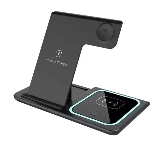 Foldable 3 in 1 Wireless Charger Pad Stand for Iphone 15 14 13 12 8 X XR Apple Watch 8 7 6 Airprods Fast Charging Dock Station